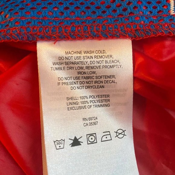 Columbia Boys Kids Wind Breaker Jacket Red Youth 14/16 Blue mesh lining - Picture 5 of 6